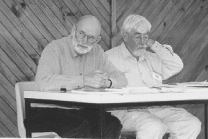 Maurice Sexton and ???, following proceedings; Reg Alder 2003.