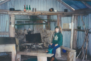 Photo Patty Purves. Barbara Brown at Patons Hut Easter 1996.