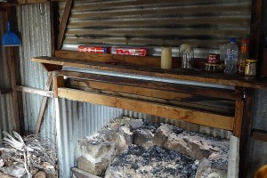 ACT Forests Hut inside view of fireplace - Greg Hutchison, Apr 2015
