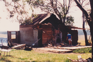 The hut in 1988, very poor state but KHA loves it anyway, photo G. Scully