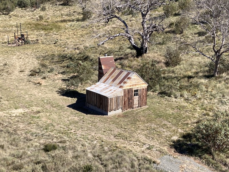 Aerial view of Four Mile Hut