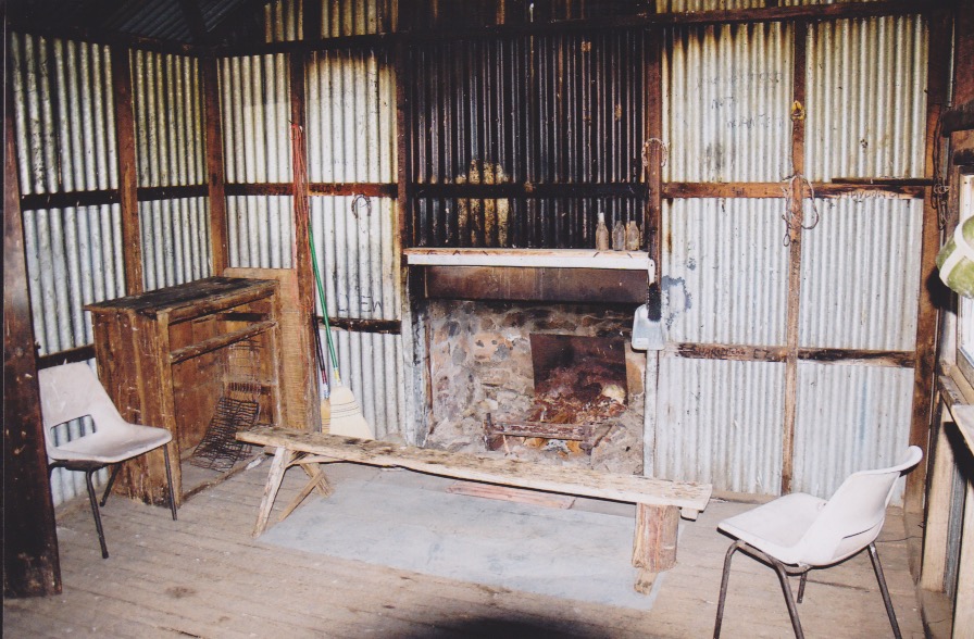 Hains hut interior fireplace photo: copyright Olaf Moon