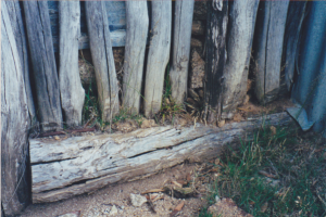 Rotted fireplace retainer strakes, since repaired, Photo Jerry Gregg