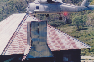 Navy helicopter, colour shot, photo John Hamilton?