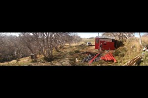 Panorama of South Wall Repair worksite; HMO South 2005