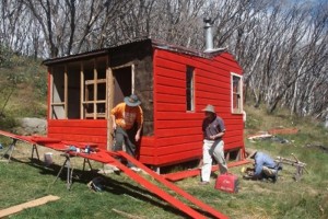 Greg Thompson, Robert Green and Kevin Trevaskis recladding the walls; HMO South 2005